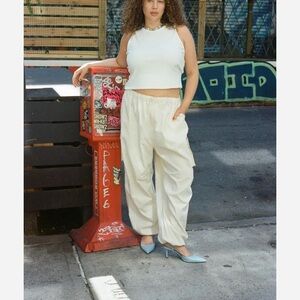 Rewash Women's Cream Cargo Pants